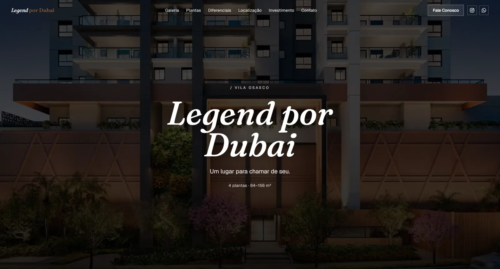 Hero da landing Legend por Dubai