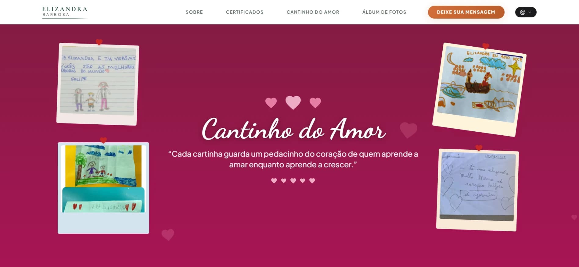 Site Elizandra Barbosa — Cantinho do Amor
